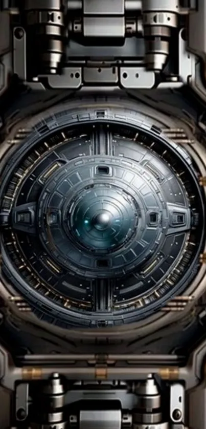 Futuristic gear design with metallic elements.