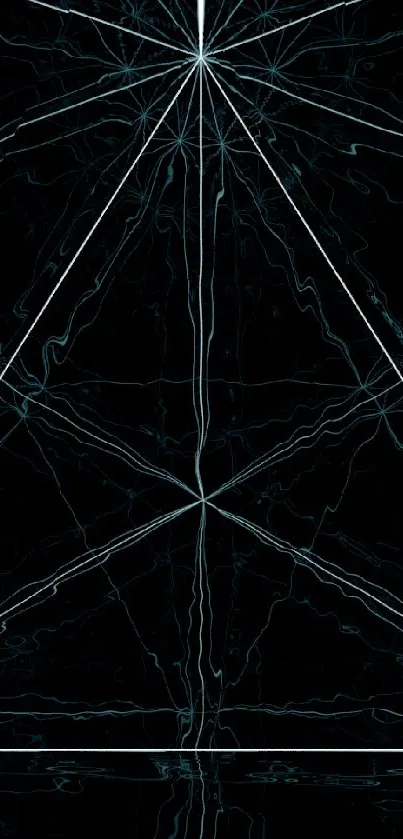 Futuristic neon geometric design wallpaper with intricate lines and effects.