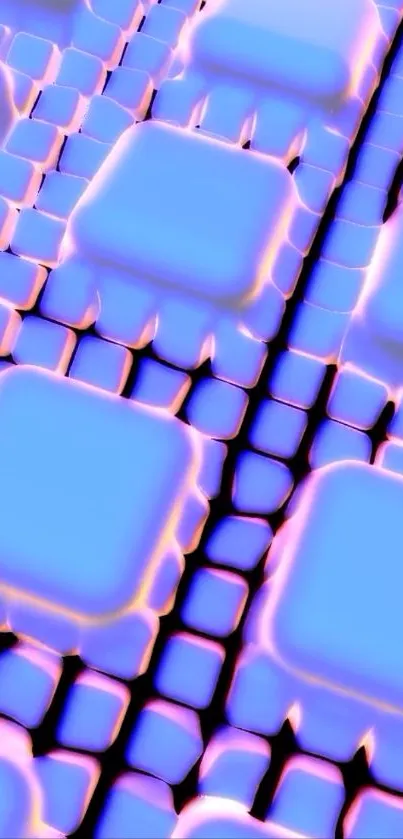 Blue and purple glowing geometric pattern wallpaper.