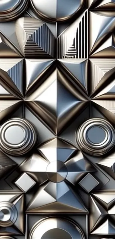 Futuristic geometric design with metallic sheen.