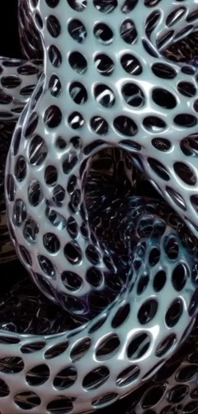 3D futuristic geometric pattern in metallic colors