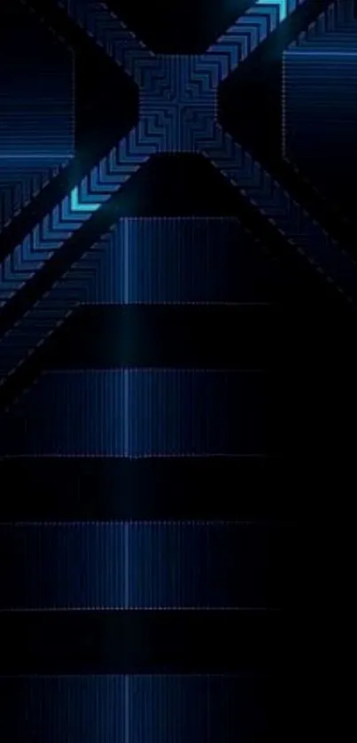 Dark blue futuristic geometric phone wallpaper.
