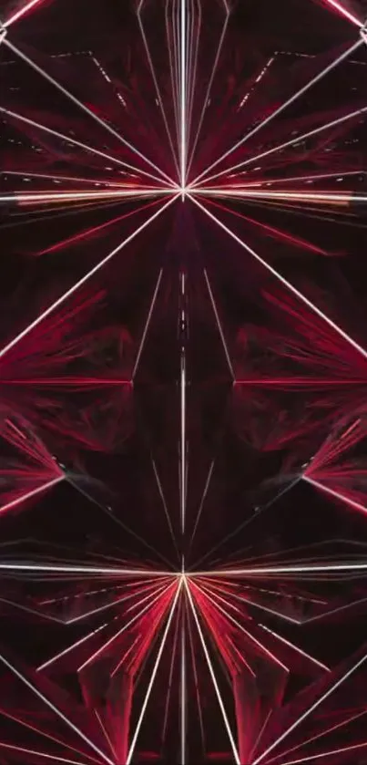 Futuristic geometric pattern with red hues