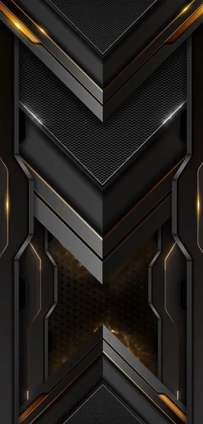 Sleek futuristic geometric mobile wallpaper with metallic accents.