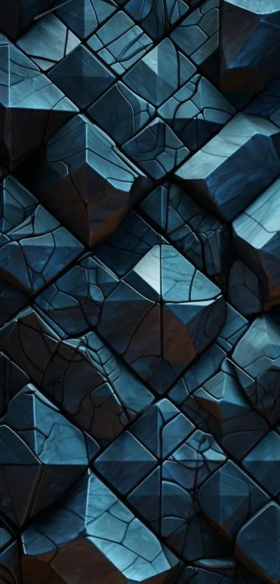 Futuristic geometric pattern with dark blue hues.