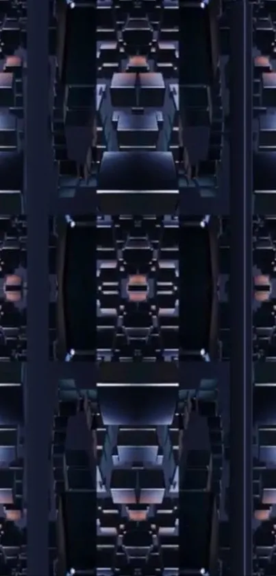 Futuristic geometric pattern on phone wallpaper.