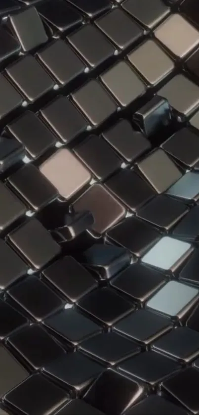 Futuristic geometric black tile wallpaper.