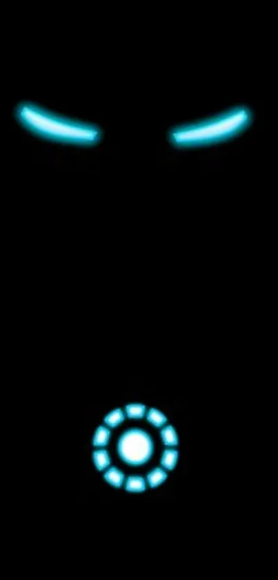 Futuristic glowing blue accents on a black background for mobile wallpaper.