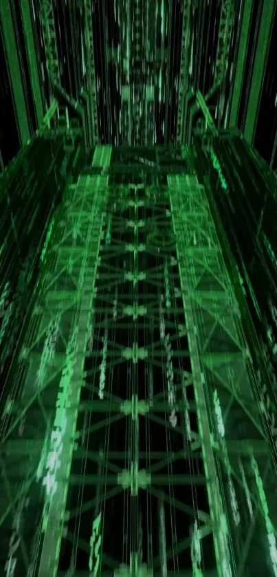 Futuristic green digital matrix pattern.