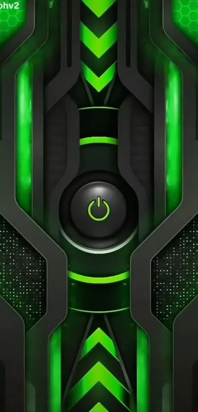 Futuristic green tech design wallpaper