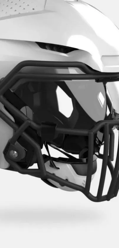 Futuristic white and black helmet design wallpaper.