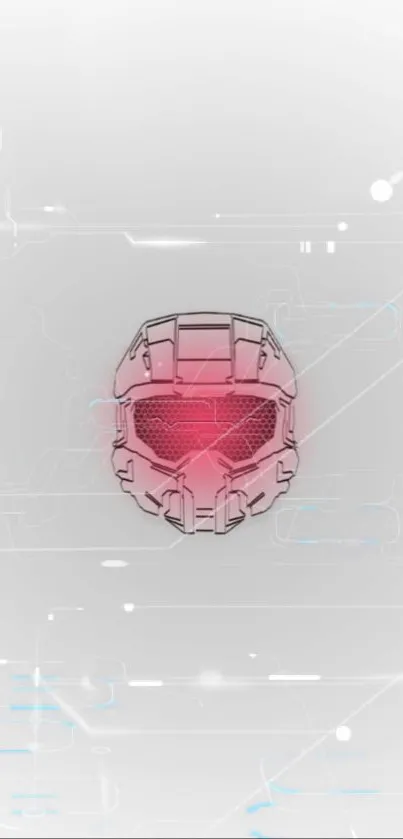 A modern wallpaper featuring a futuristic helmet with glowing pink details on a techy backdrop.