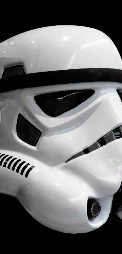 White futuristic helmet with black accents on a transparent background.