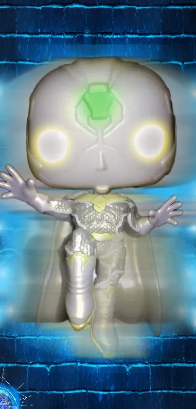 Futuristic hero glowing wallpaper with blue hues.