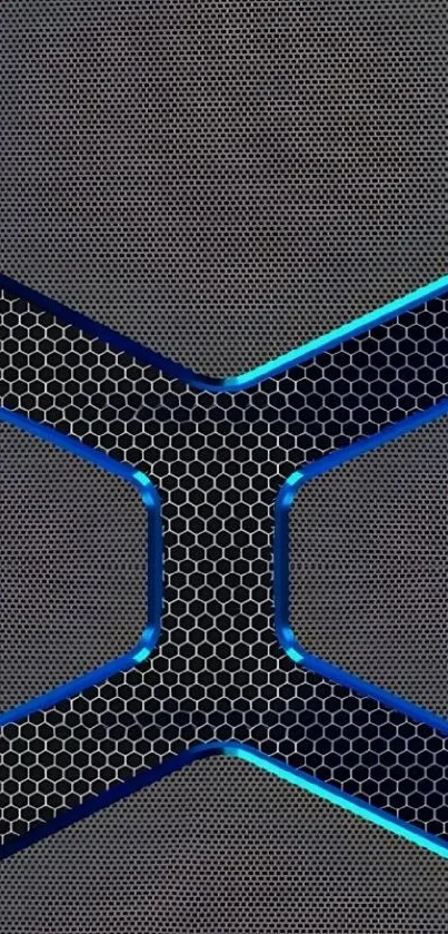 Futuristic hexagon tech wallpaper with blue accents.