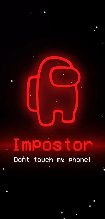 Futuristic red impostor wallpaper with dark space background.