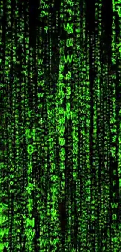 Green matrix code wallpaper for mobile devices.