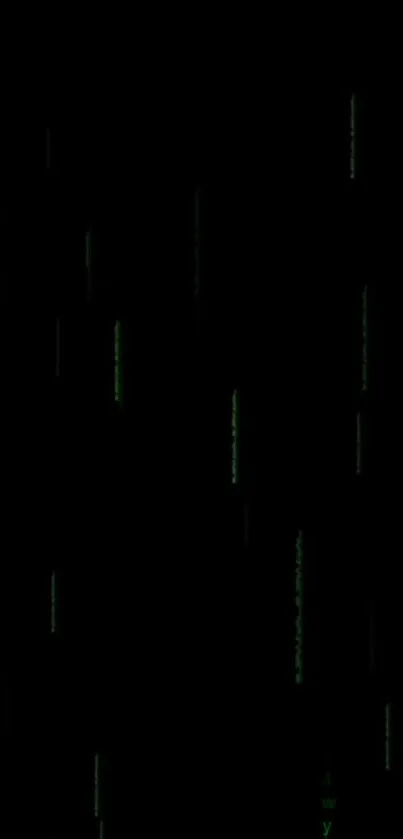 Matrix-inspired wallpaper with green code on black background.