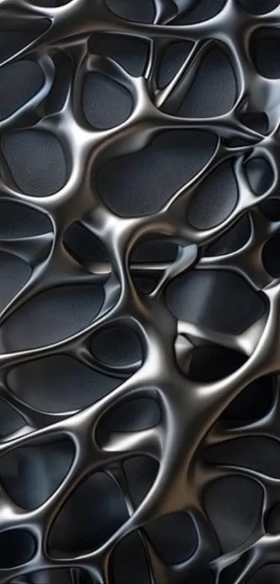 Futuristic abstract metal mesh wallpaper design.