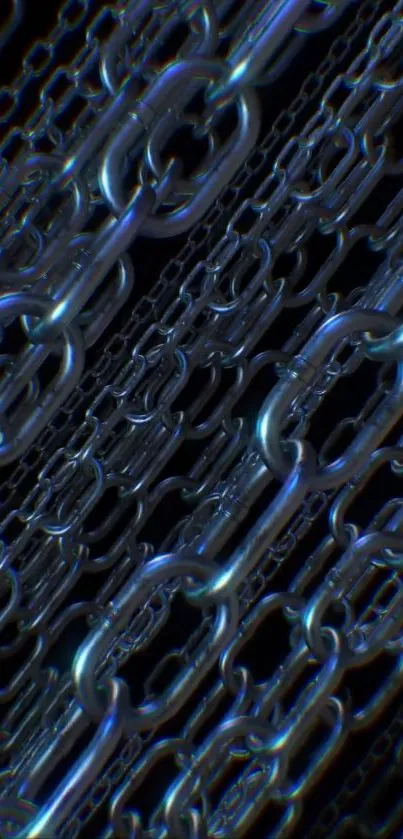 Metallic chains on a dark abstract background.