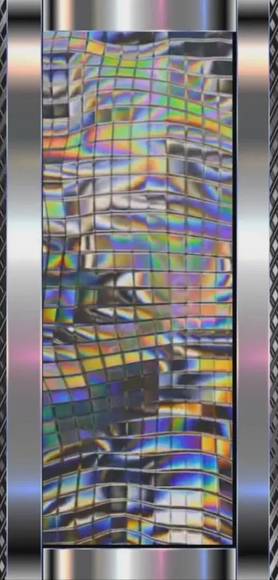 Futuristic metallic wallpaper with kaleidoscope pattern