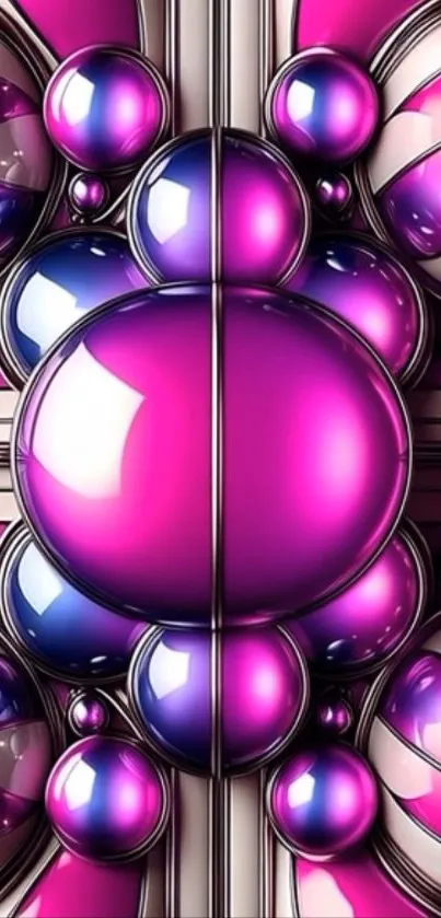 Futuristic 3D metallic spheres with vibrant colors art.