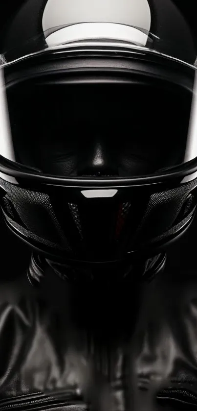 Sleek futuristic motorcycle helmet in black.