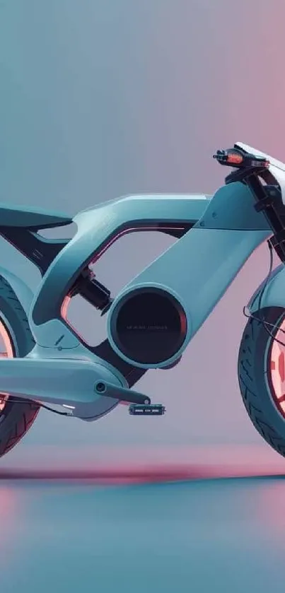 Sleek futuristic motorcycle with neon light accents.