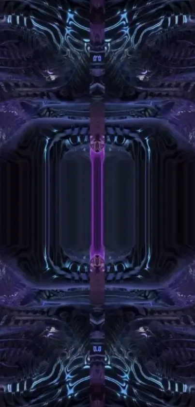 Futuristic neon abstract wallpaper with purple hues.