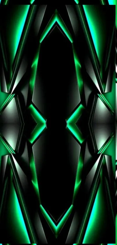 Futuristic neon green abstract wallpaper design for mobile phones.