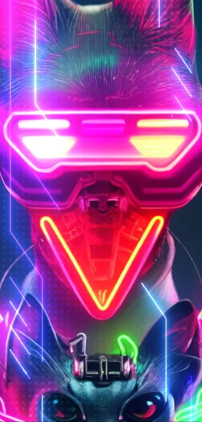 Futuristic neon animal artwork with vibrant colors.