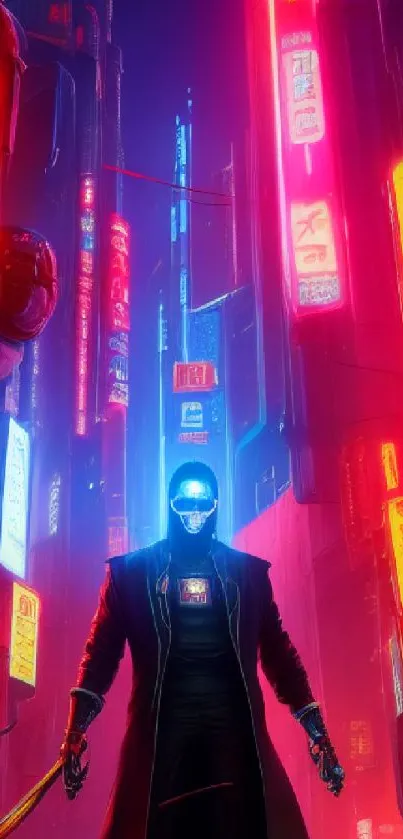 Futuristic neon-lit cyberpunk cityscape art with digital vibrance.