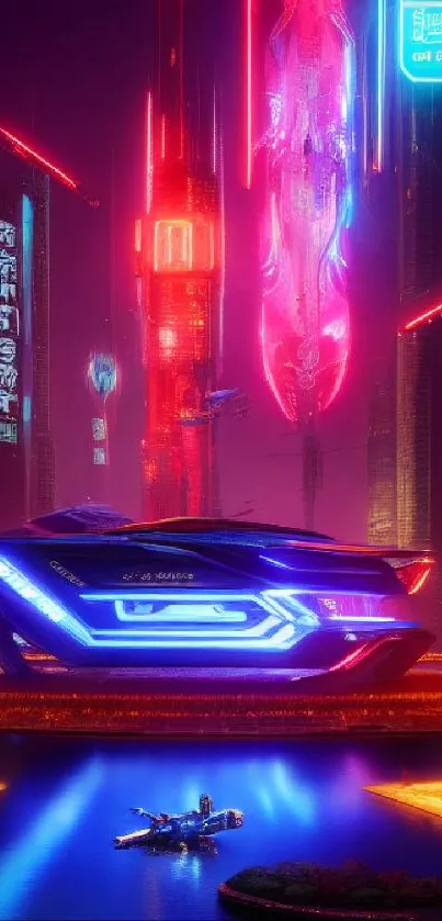 Futuristic cityscape with neon lights and vibrant colors, perfect for a dynamic look.