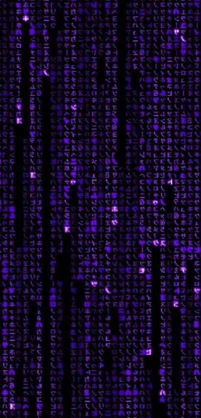 Futuristic digital matrix with neon purple glow.