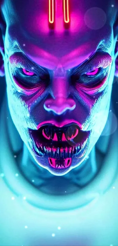 A neon-lit futuristic creature with vibrant colors in cyberpunk style.