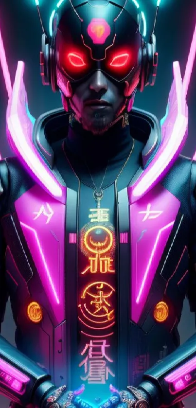 Futuristic neon cyberpunk artwork with vibrant colors and sci-fi aesthetics.