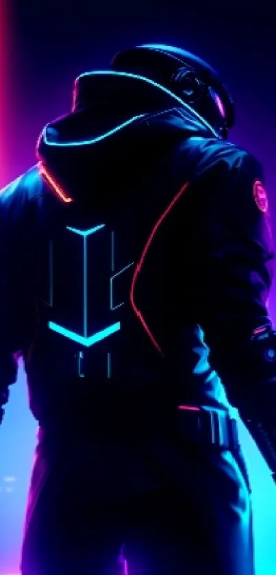 Futuristic cyberpunk wallpaper with neon lights in vibrant colors and sci-fi theme.