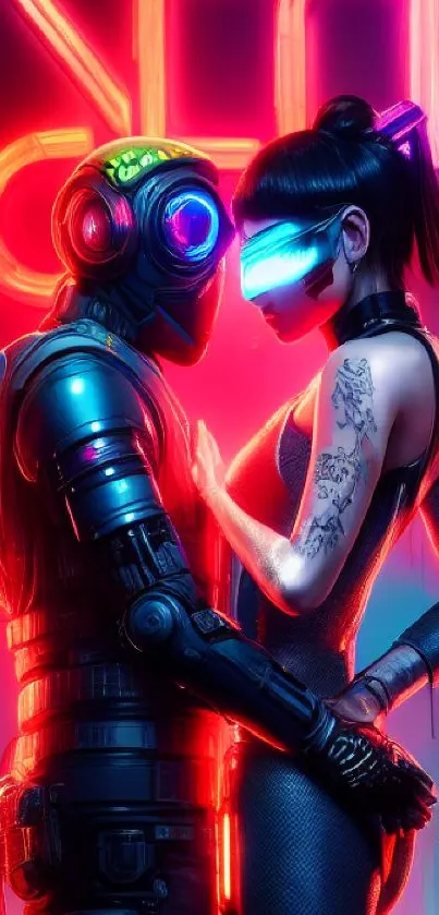 Futuristic cyberpunk art with neon lights.