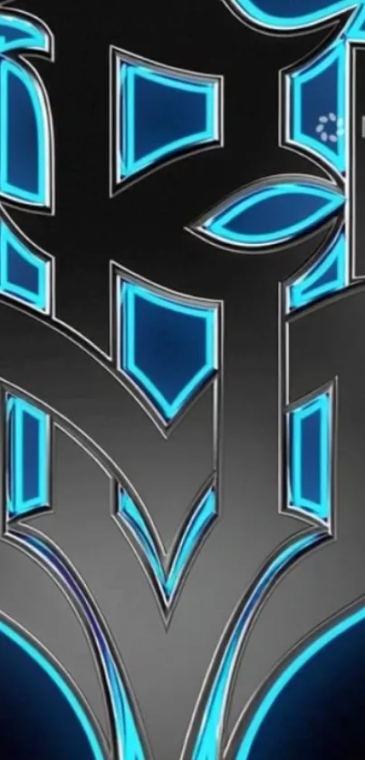Futuristic neon design with metallic blue highlights.