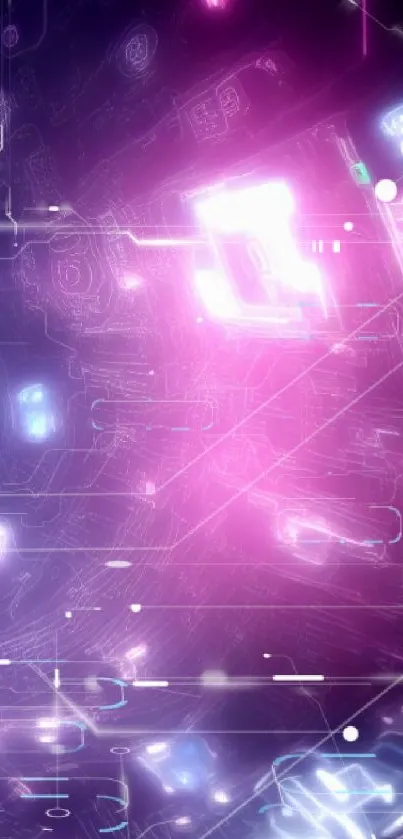 Futuristic neon galaxy wallpaper with a cyberpunk aesthetic and vibrant colors.