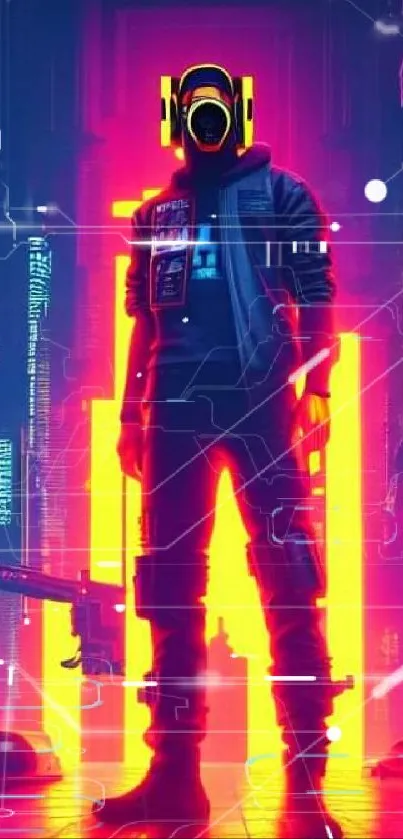 Cyberpunk vibes with neon lights and futuristic cityscape.