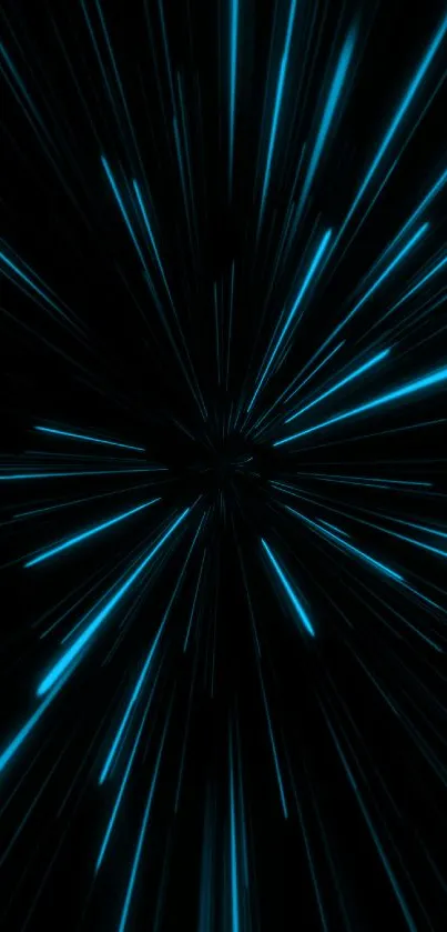 Futuristic neon wallpaper with blue streaks on a dark background.