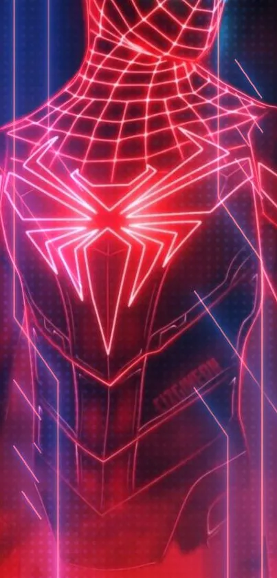 Futuristic neon-patterned suit wallpaper.