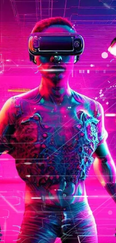 Futuristic neon VR art depicting a vibrant digital realm.