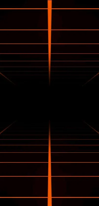 Futuristic wallpaper with an orange grid and black background for mobile phones.