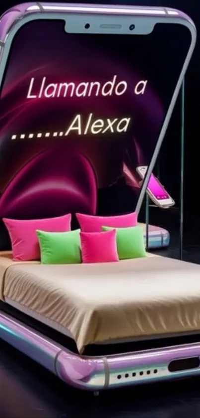 Futuristic bed design shaped like a mobile phone.