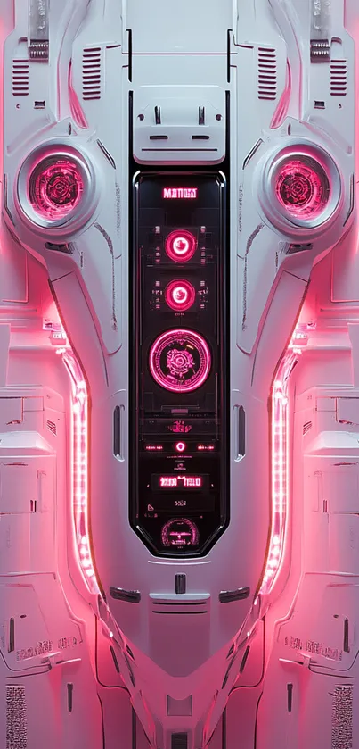 Futuristic pink tech interface wallpaper.