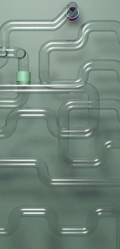 Futuristic pipes on a muted green wallpaper with tech vibes.