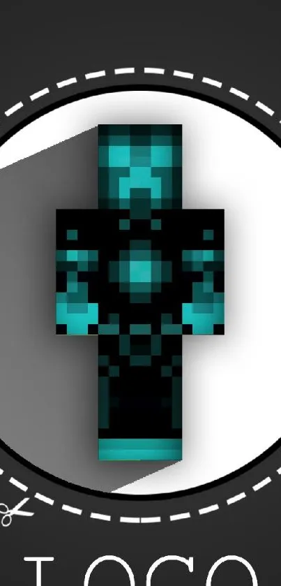 Teal pixel art character on a dark background.