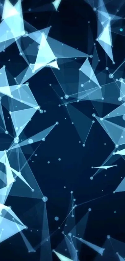 Futuristic polygon wallpaper with blue geometric shapes.